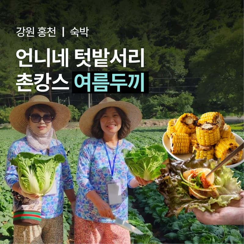 [홍천/1박]언니네 촌캉스ㅣ텃밭서리+바베큐+꽃무늬옷